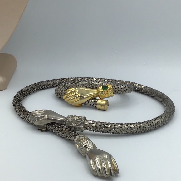 Vintage DL Auld Mesh Necklace with hand clasp plus rare bracelet. - Picture 8 of 12